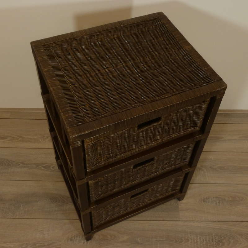 3 Ladenkast DarkBrown Pitriet Rotan
