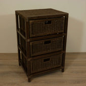 3 Ladenkast Dark Brown Pitriet Rotan