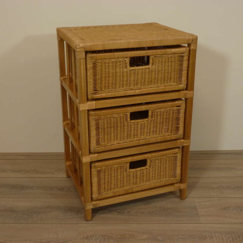 3 Ladenkast Honing Pitriet Rotan