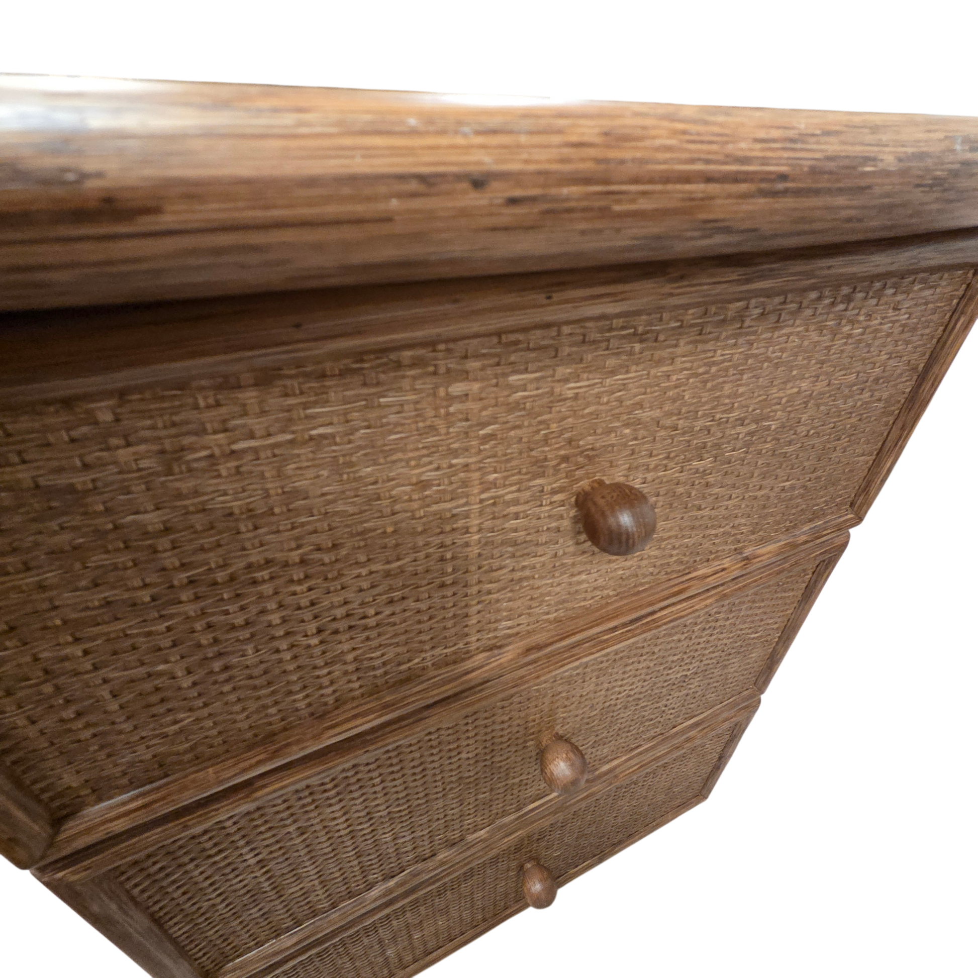 3 Ladenkastje met Rotan Vlechtwerk