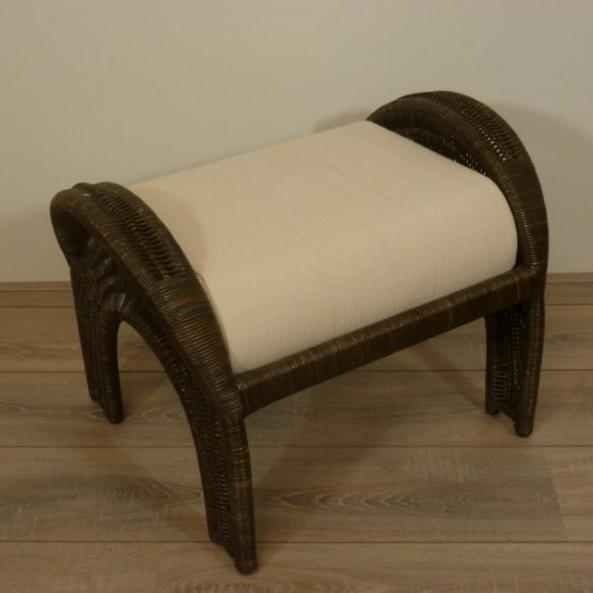 AZ Relax Voetenbankje DarkBrown Ecru Rotan