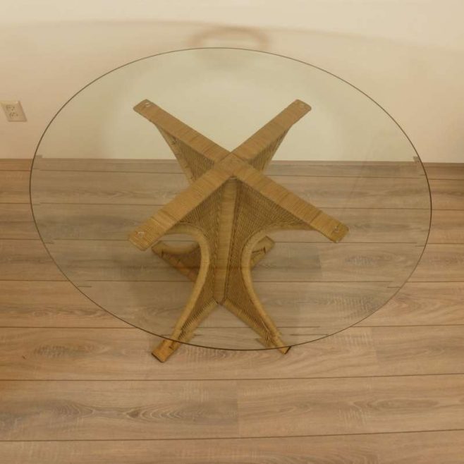 Amazone Rotan Eetkamertafel 100cm Rond Glas