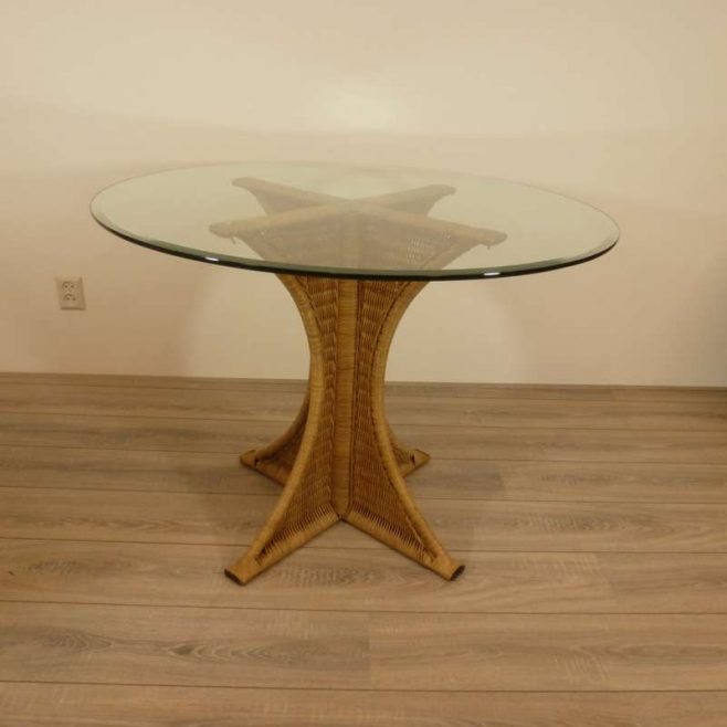 Amazone Rotan Eetkamertafel 100cm Rond Glas