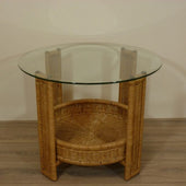 Amazone Tafel Honingkleur 70cm Glas Rotan