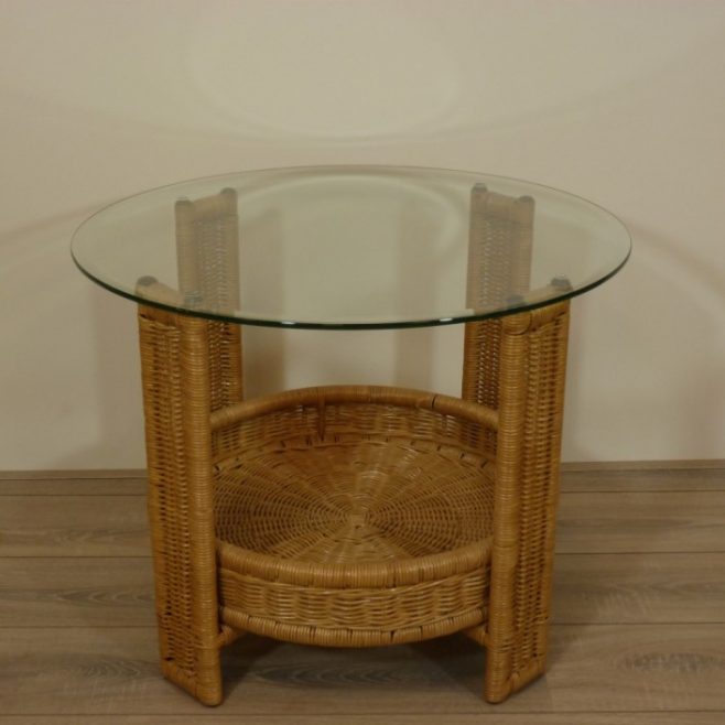 Amazone Tafel Honingkleur 70cm Glas Rotan