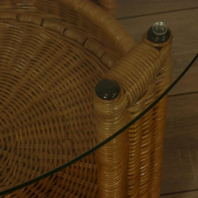 Amazone Tafel Honingkleur 70cm Glas Rotan
