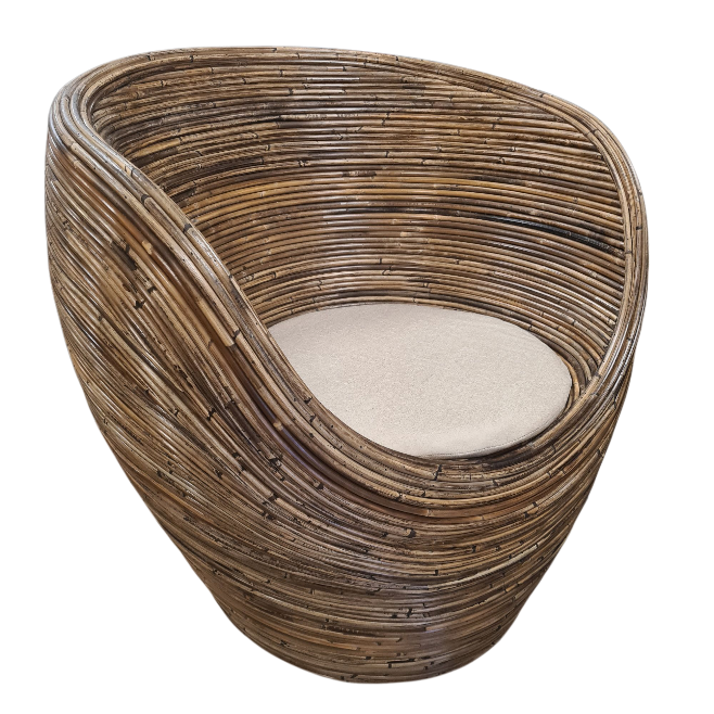 Amina Stoel Kubu Grey Rotan Fauteuil