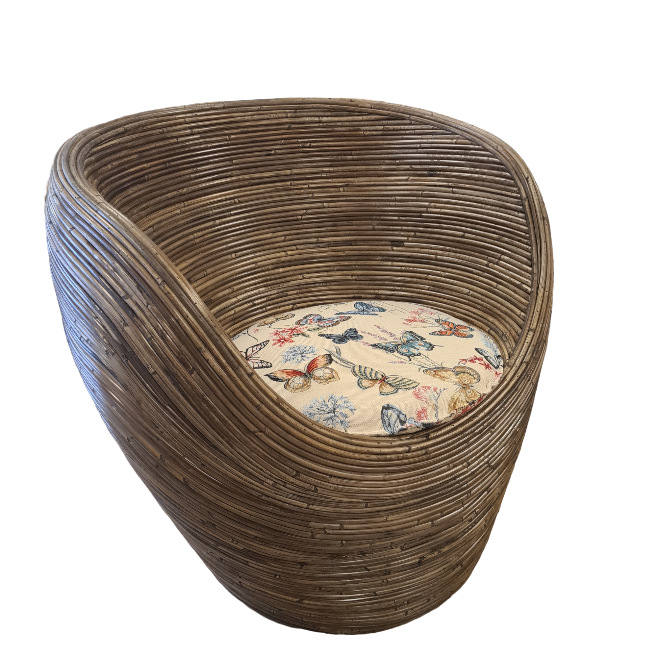 Amina Stoel Kubu Grey Rotan Fauteuil