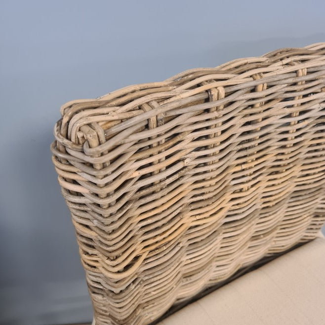 Barkruk Teak Hout Kubu Grey Rotan Met Kussen