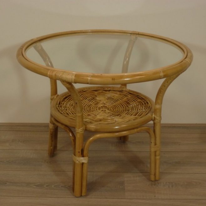 Belse 8 Acht Groot Rotan Tafel Met Glas