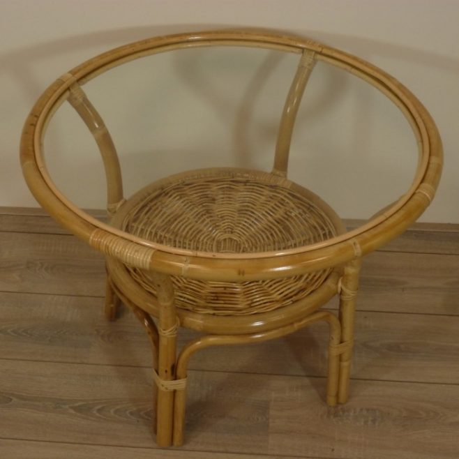 Belse 8 Acht Groot Rotan Tafel Met Glas