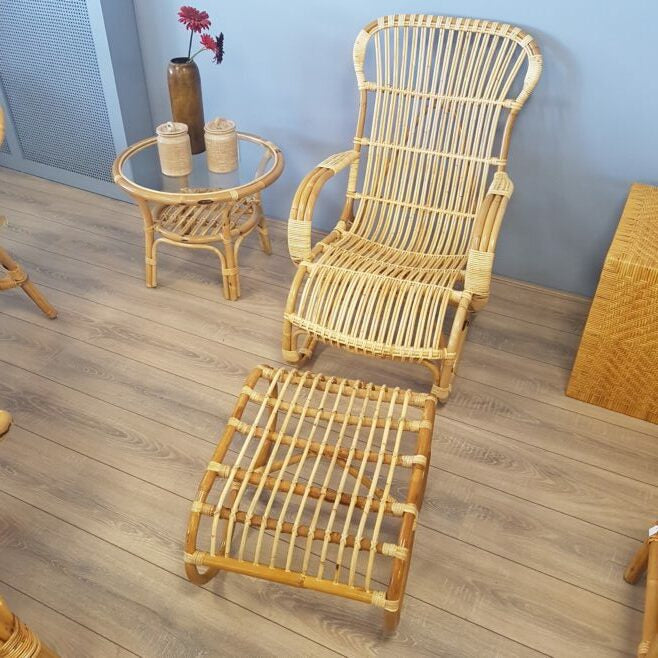 Voetenbankje Belse Acht Rotan Spijlen
