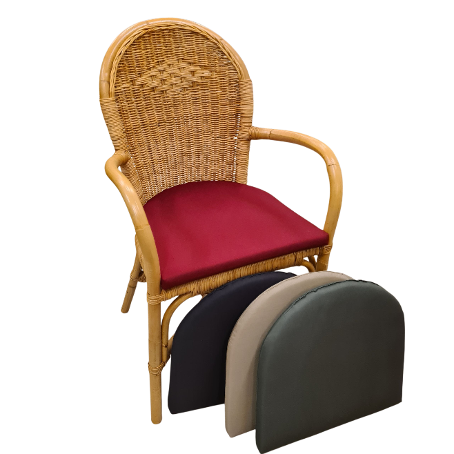 Zitkussens Half Rond 4cm Dik Rotan Stoelen Kussens 45x44 cm