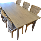 Eethoek Rotan Eiken Manou met 6 Stoelen Roma Compleet met Kussens Jubileumaanbieding  🎉