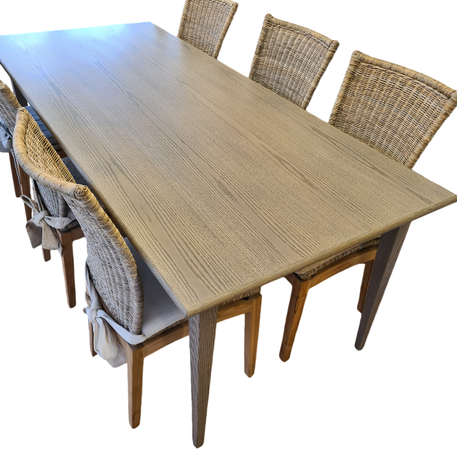 Eethoek Rotan Eiken Manou met 6 Stoelen Roma Compleet met Kussens Jubileumaanbieding  🎉