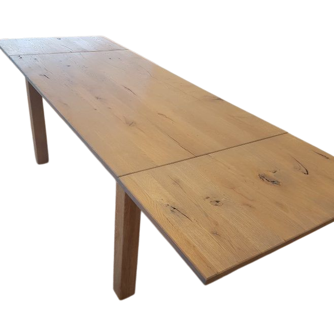 Eetkamertafel Eiken met Aansteekbladen grijs