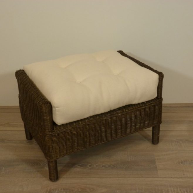 Floria Voetenbankje DarkBrown Ecru Rotan