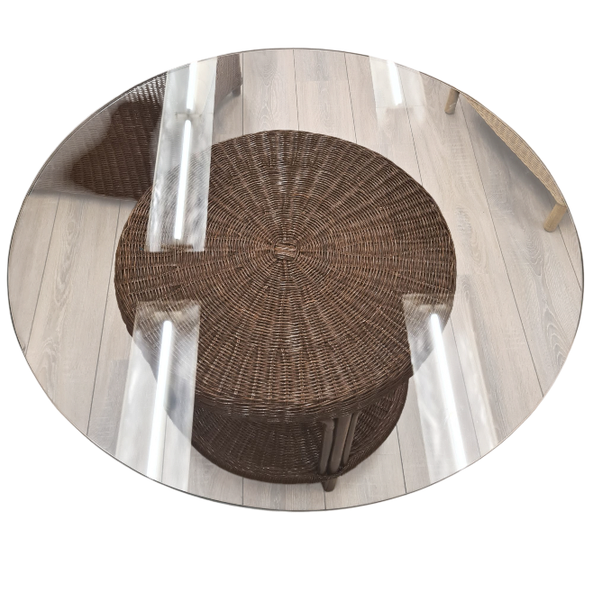 Glasplaat 100 cm Rond 10 mm Dik Helder Glas