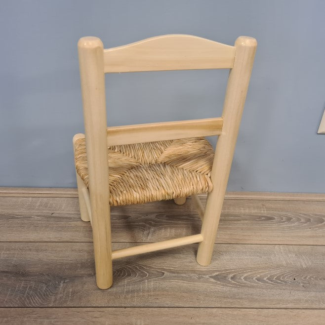 Kinderstoel Hout Biezen Blank Gelakt