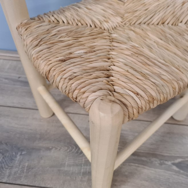 Kinderstoel Hout Biezen Blank Gelakt