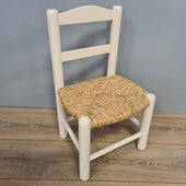 Kinderstoeltje Hout Biezen Wit