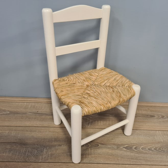 Kinderstoeltje Hout Biezen Wit