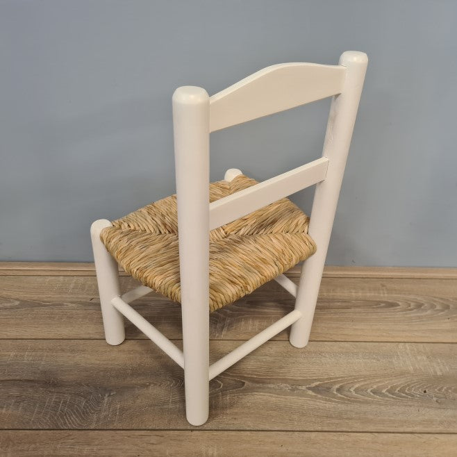 Kinderstoeltje Hout Biezen Wit