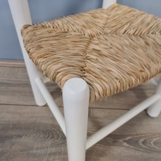 Kinderstoeltje Hout Biezen Wit