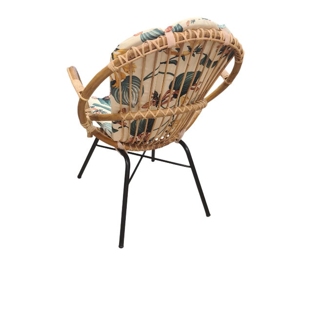 Retro Rotan Kuipje met of Zonder Kussen