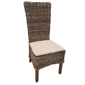 Lasio Pullut Grey Teak unf. Eetkamerstoelen Hoge Rugleuning