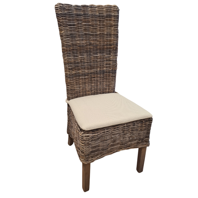 Lasio Pullut Grey Teak unf. Eetkamerstoelen Hoge Rugleuning