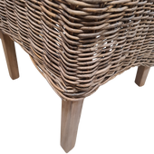 Lasio Pullut Grey Teak unf. Eetkamerstoelen Hoge Rugleuning