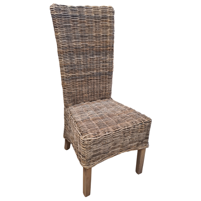 Lasio Pullut Grey Teak unf. Eetkamerstoelen Hoge Rugleuning