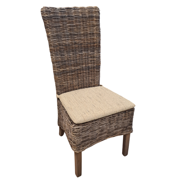 Lasio Pullut Grey Teak unf. Eetkamerstoelen Hoge Rugleuning
