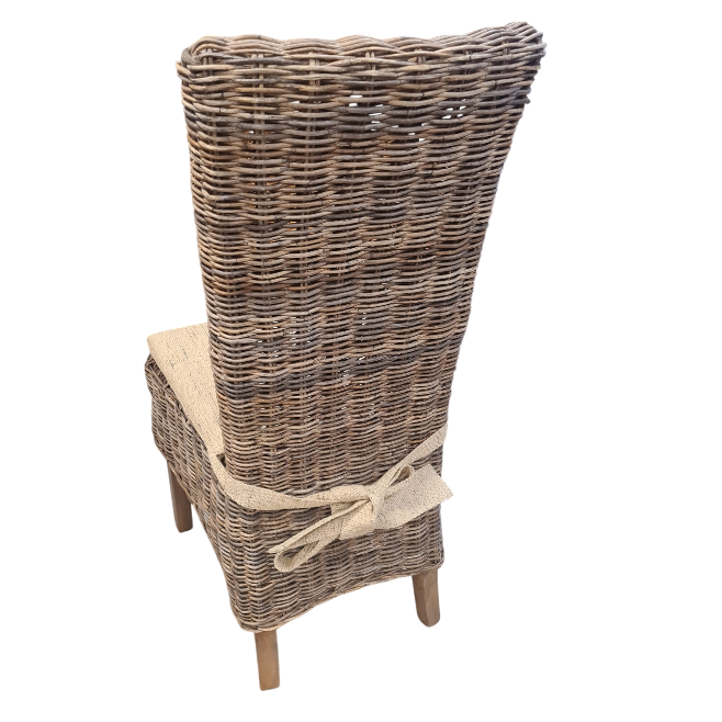 Lasio Pullut Grey Teak unf. Eetkamerstoelen Hoge Rugleuning