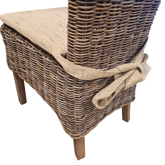 Lasio Pullut Grey Teak unf. Eetkamerstoelen Hoge Rugleuning