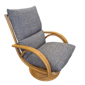 Manou Draaistoel Nr 355 Rotan Draaifauteuil met Vering