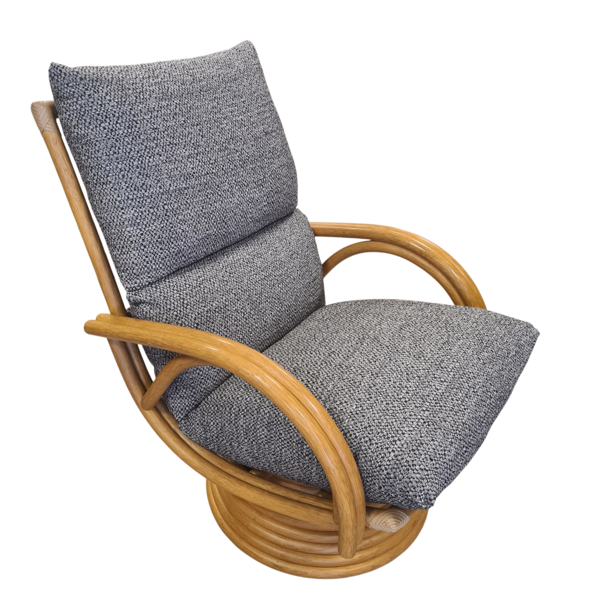 Manou Draaistoel Nr 355 Rotan Draaifauteuil met Vering
