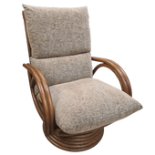 Manou Draaistoel Nr 355 Rotan Draaifauteuil met Vering