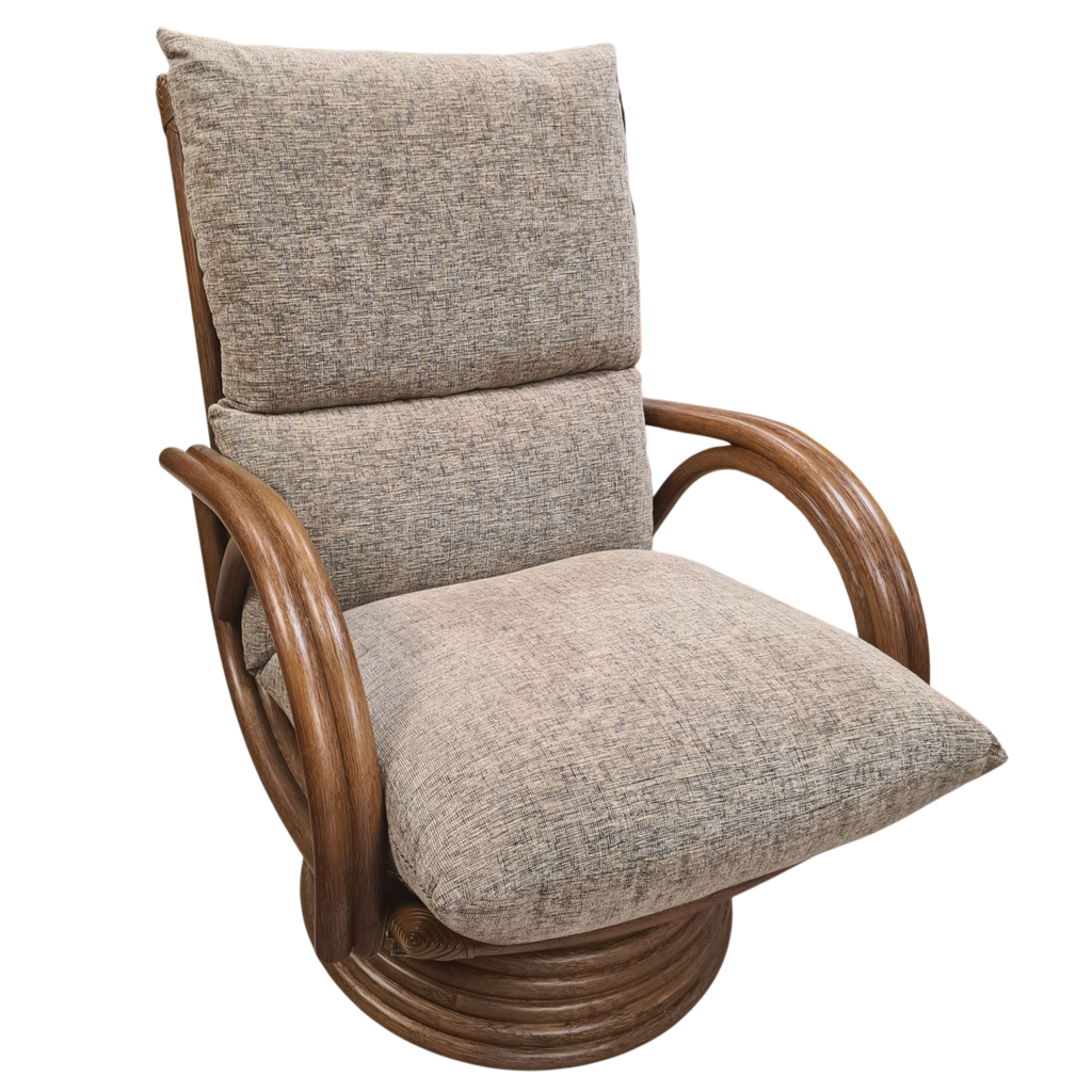 Manou Draaistoel Nr 355 Rotan Draaifauteuil met Vering