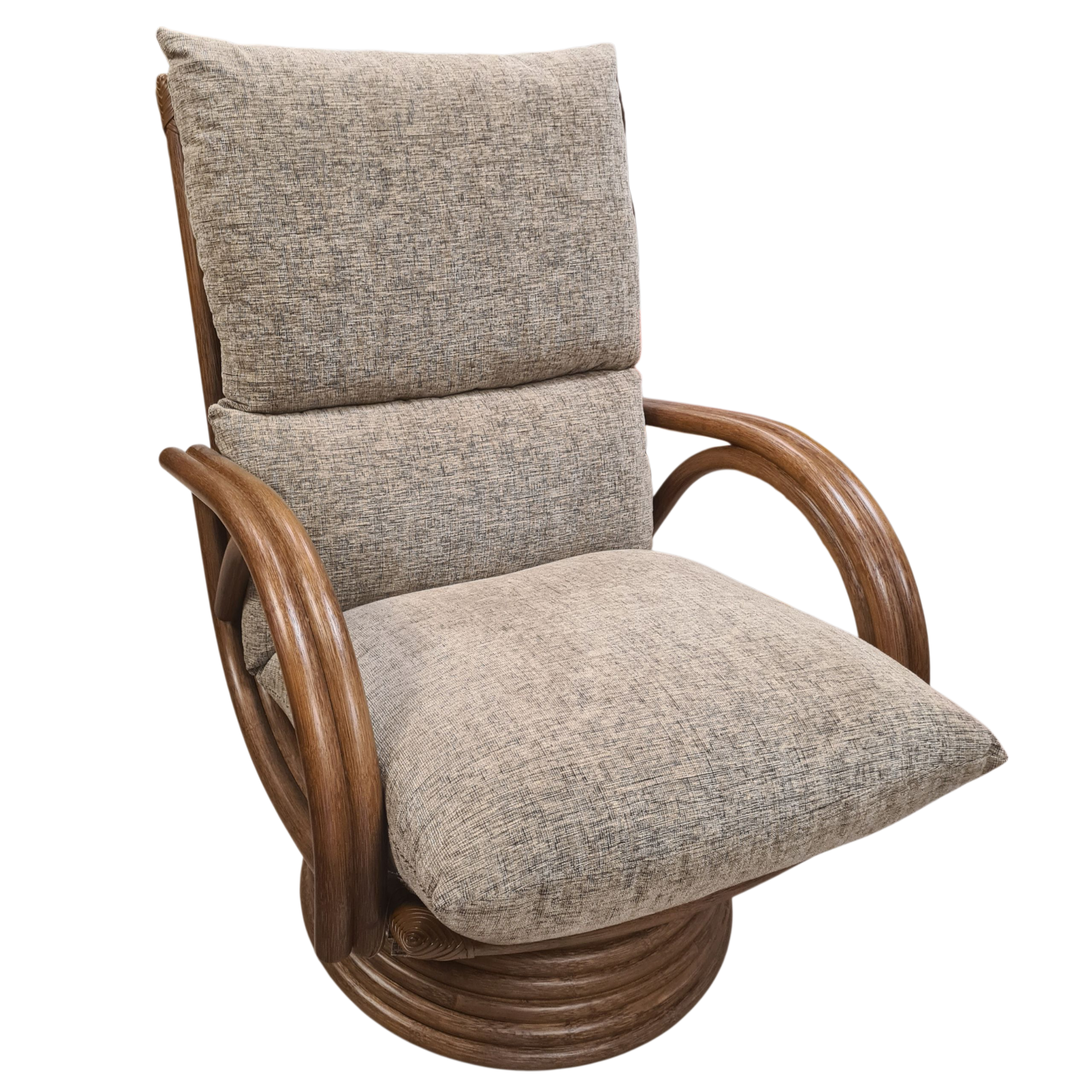Manou Draaistoel Nr 355 Rotan Draaifauteuil met Vering