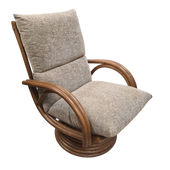 Manou Draaistoel Nr 355 Rotan Draaifauteuil met Vering