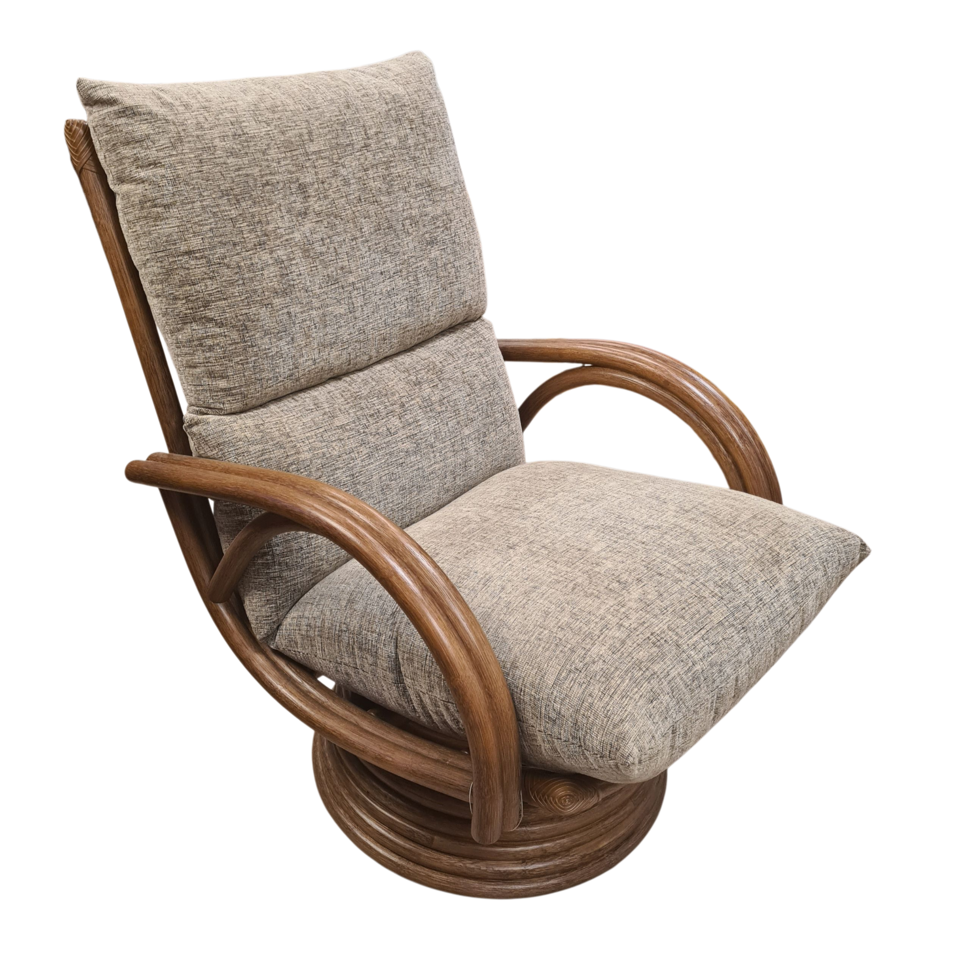 Manou Draaistoel Nr 355 Rotan Draaifauteuil met Vering