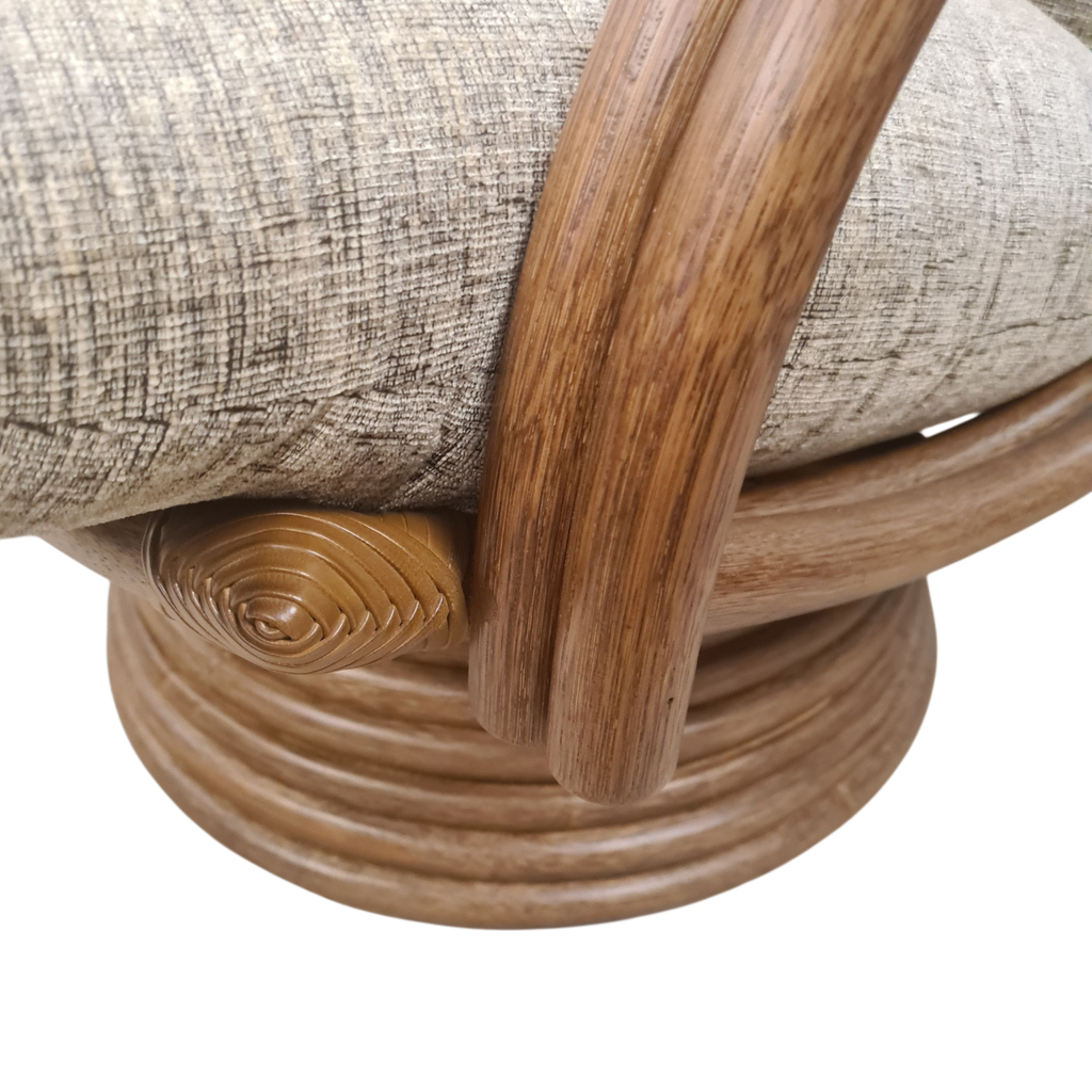Manou Draaistoel Nr 355 Rotan Draaifauteuil met Vering