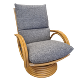 Manou Draaistoel Nr 355 Rotan Draaifauteuil met Vering