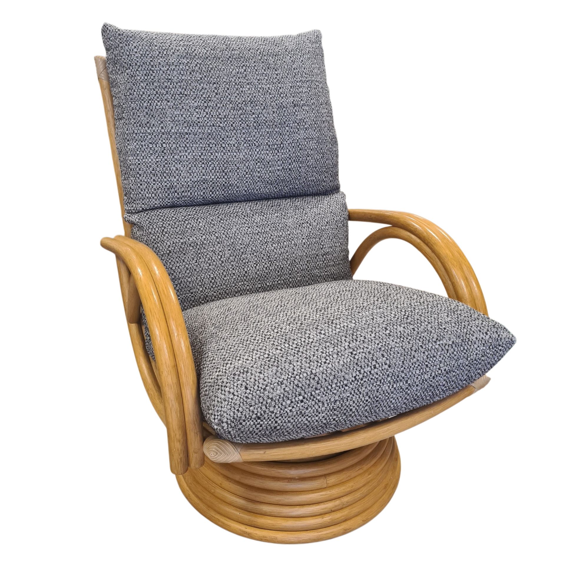 Manou Draaistoel Nr 355 Rotan Draaifauteuil met Vering