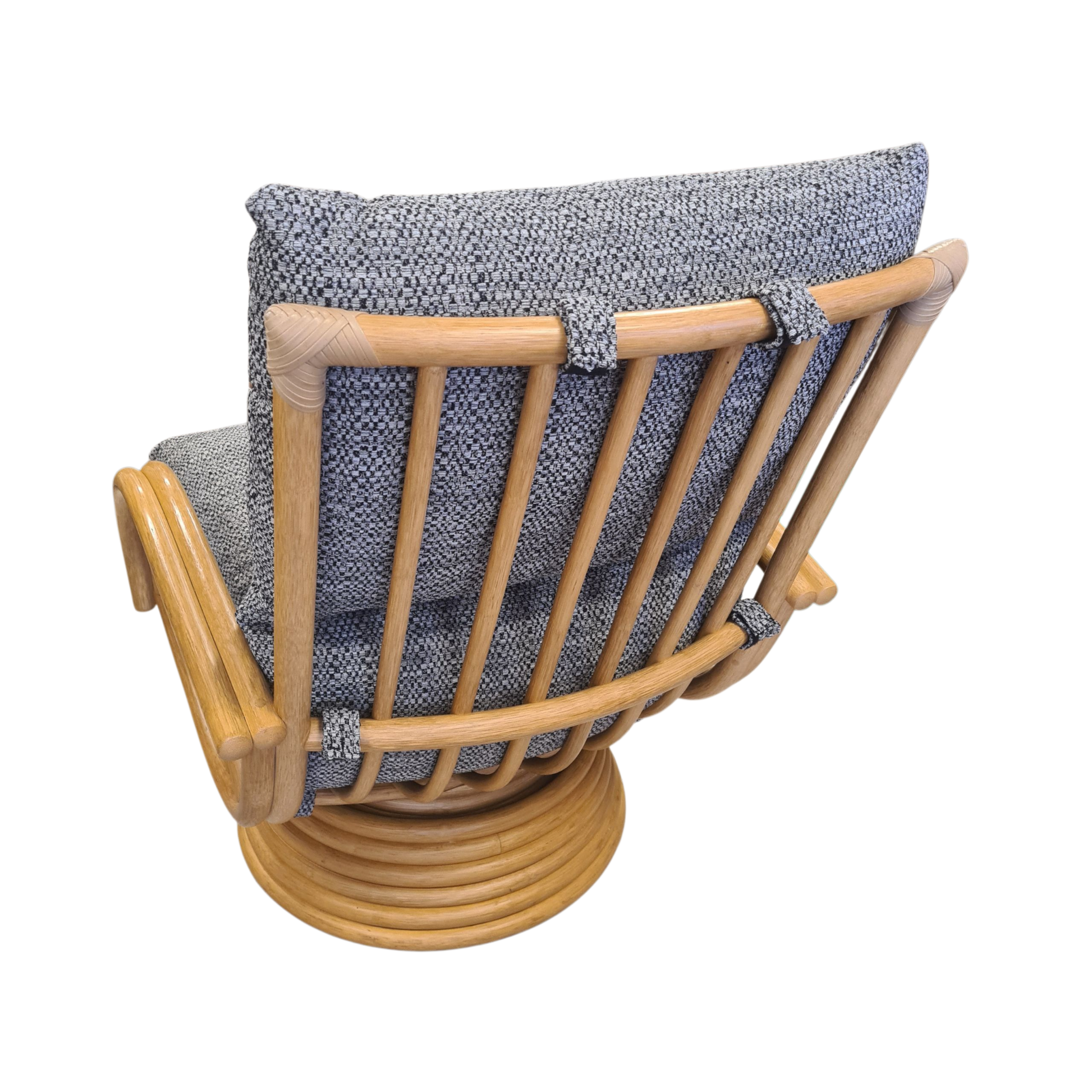 Manou Draaistoel Nr 355 Rotan Draaifauteuil met Vering