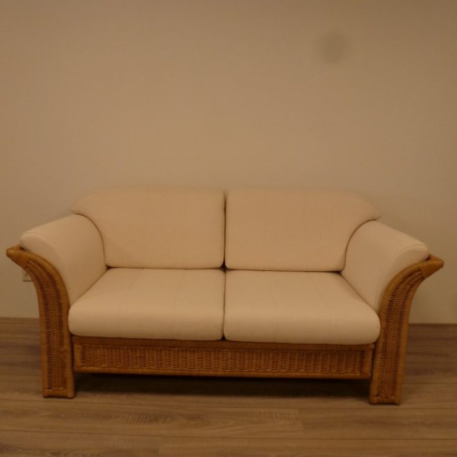 Amazone Bank Rotan Honingkleur ecru rieten banken Rotan Bank Rieten Banken Riet Bankstel Loungeset Lounge Rotan Meubelen Rieten Meubels Bankje Riet