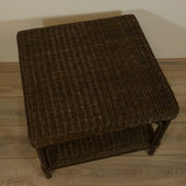 Palermo 60x60 cm DarkBrown Rieten Bijzettafel Tafel Rotan