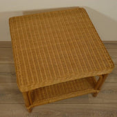 Palermo 60x60 cm Honingkleur Rieten Tafel Rotan